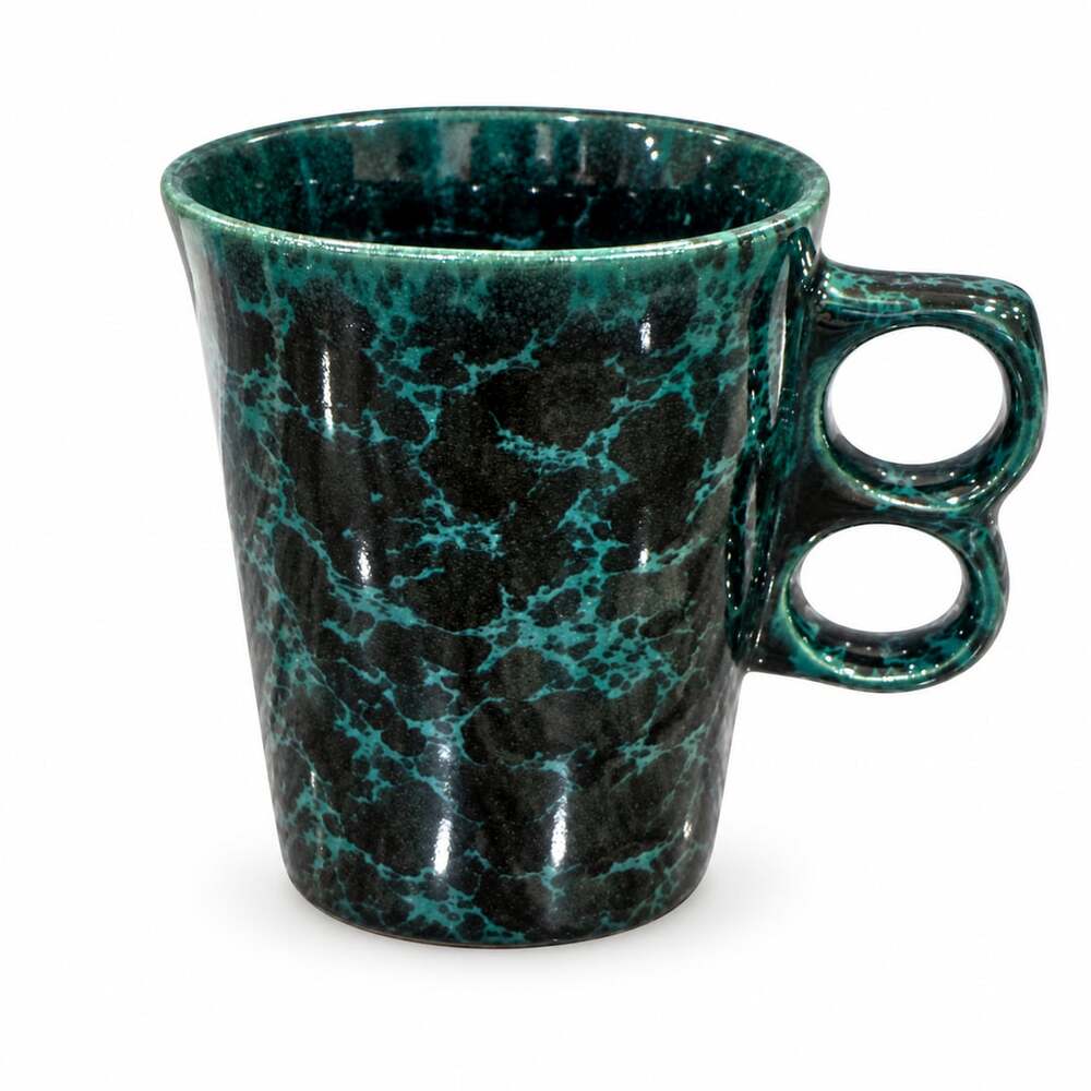 Bennington Potters Trigger Mug 1340 Green Agate Double Finger